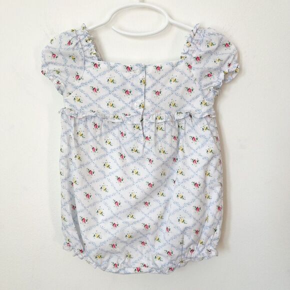 Janie and Jack The Lily Floral Smocked Baby Bubble Romper 6-12 months Spring - Picture 4 of 7